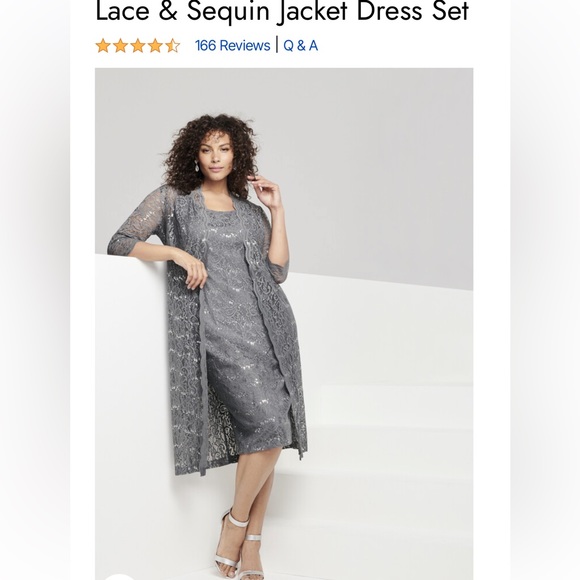 Women’s 2 piece dress set, Romans lace & sequined dress set. Sz 18W - Picture 3 of 3